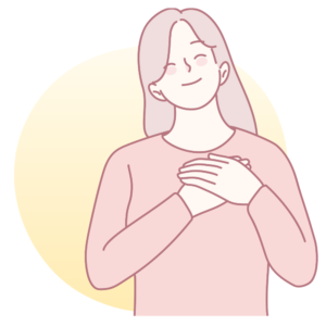 イメージイラスト 安心する女性